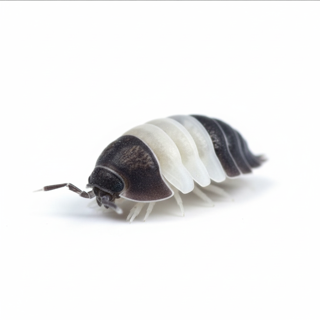 Cloporte sur fond blanc